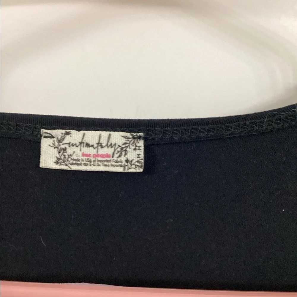 Free People Black Fitted Bodysuit Top